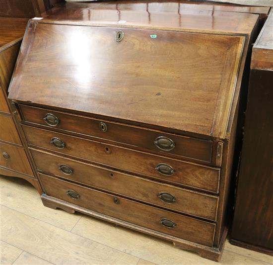 A George III mahogany bureau W.103cm